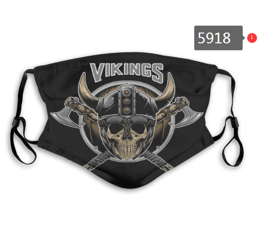 2020 NFL Minnesota Vikings #3 Dust mask with filter->nfl dust mask->Sports Accessory